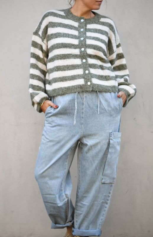 Grønn/beige - Lux Knit Cardigan