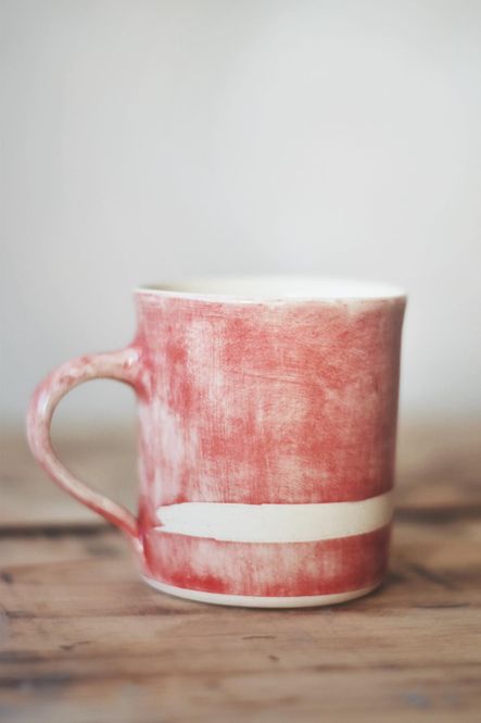 Hovedbilde Dusrød m/stripe - Kaffe Krus