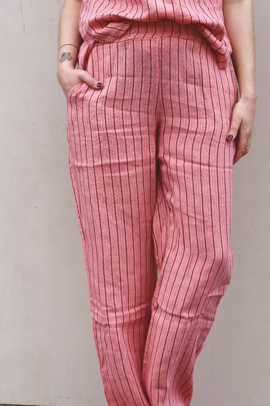 Rose Stripe - Melina Vid Lin Bukse