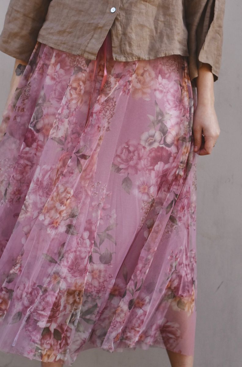 Rosa - Flower Tyllskjørt