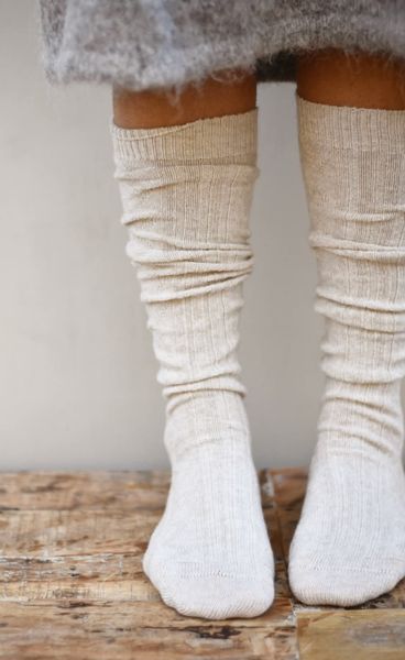 Hovedbilde Krem - 2 pk Knestrømper