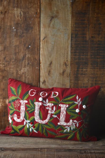 Hovedbilde Putetrekk Brodert «JUL» 40×60 ...