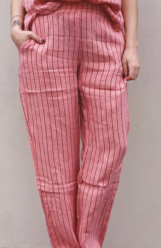 Rose Stripe - Melina Vid Lin Bukse