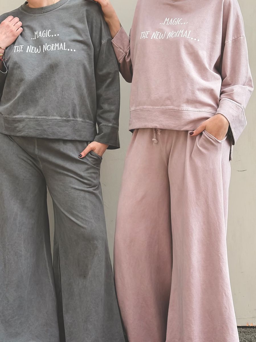 Washed Grey - Fringed Bukse