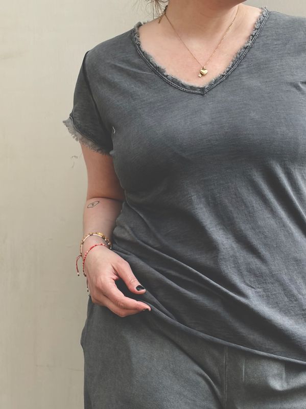 Washed Grey - V-classic T-skjorte