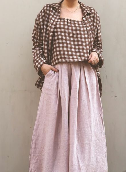 Hovedbilde Brun/Hvit - Fray linskjorte