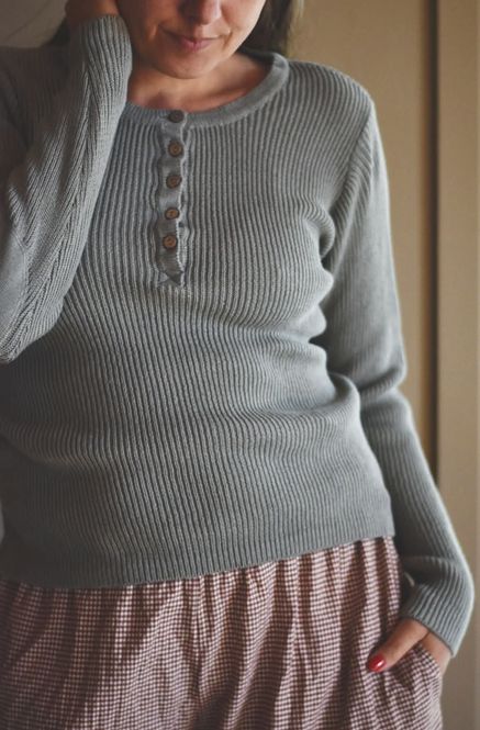 Hovedbilde Lysgrønn - Tessa strikket ...