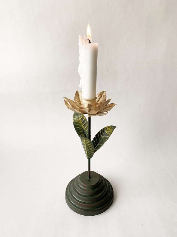 Gul - Lysestake Blomst 22 cm
