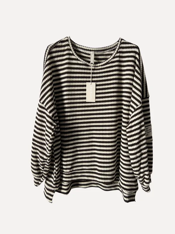 Brun/offwhite - Lily Bomulls Genser