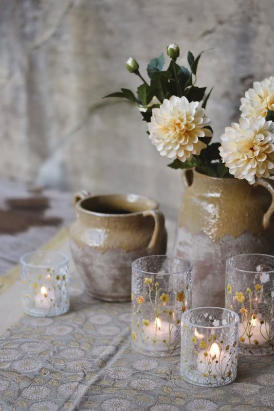 Smørblomst - Lite lysglass