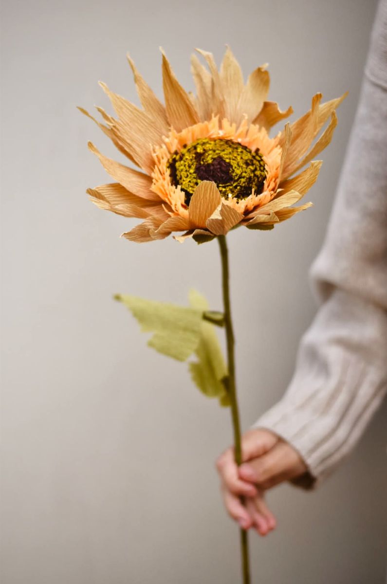 Gul - Solsikke Papirblomst 72 cm 