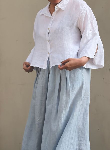 Hovedbilde Hvit - London Kort Linskjorte