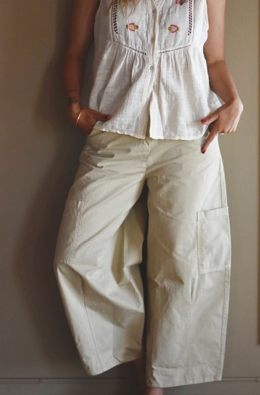 Beige - Jane Bomulls Bukse