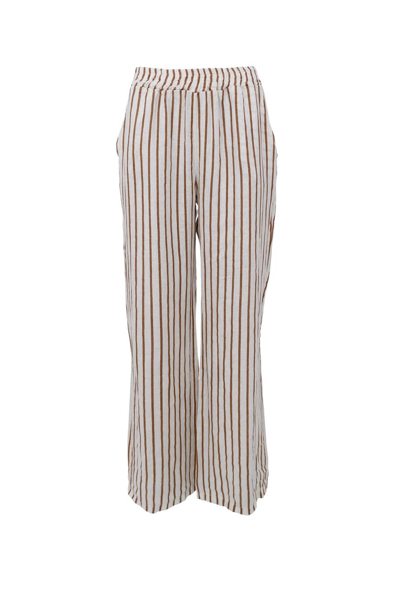 Camel Stripe - Melina Vid Lin Bukse