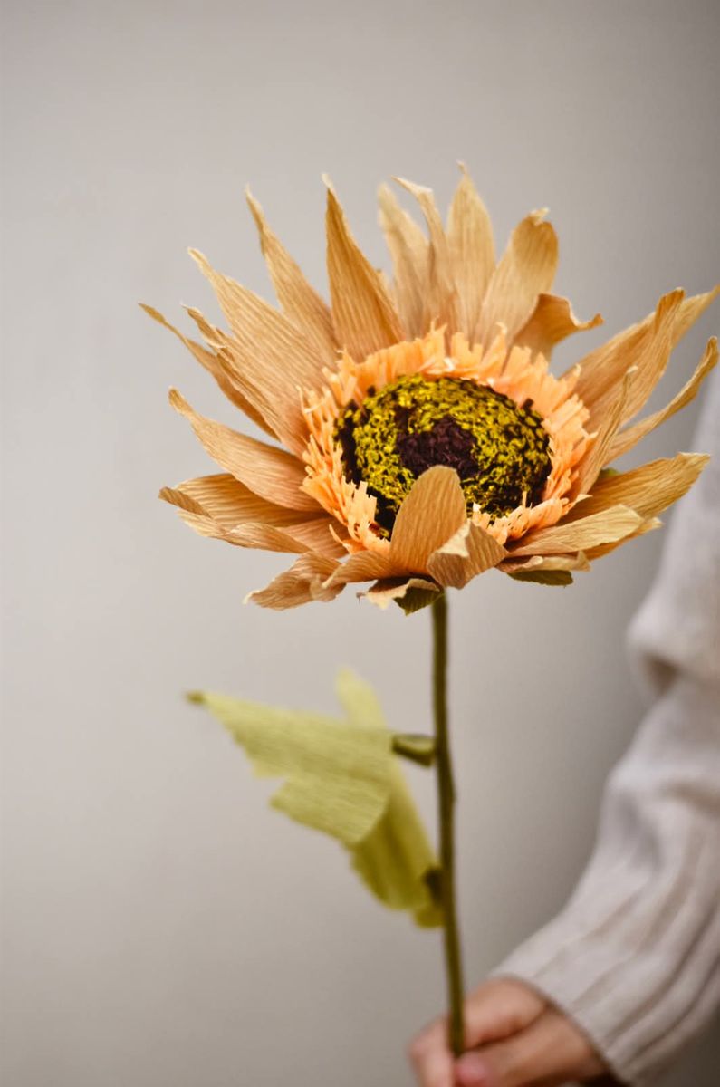 Gul - Solsikke Papirblomst 72 cm 