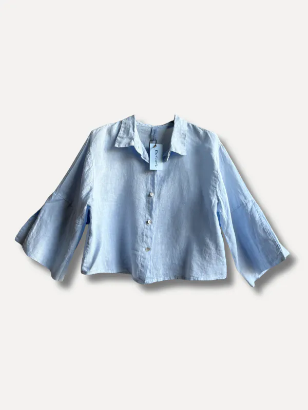 Sky Blue - London Kort Linskjorte