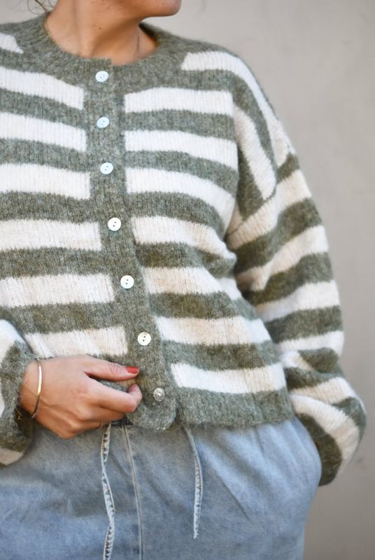 Grønn/beige - Lux Knit Cardigan